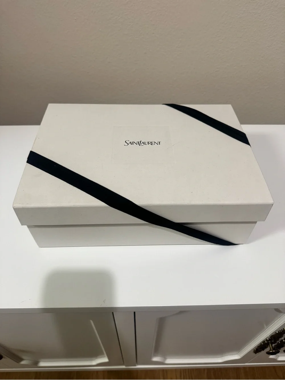 Saint Laurent YSL Cassandre Black Leather Belt Bag Full Set